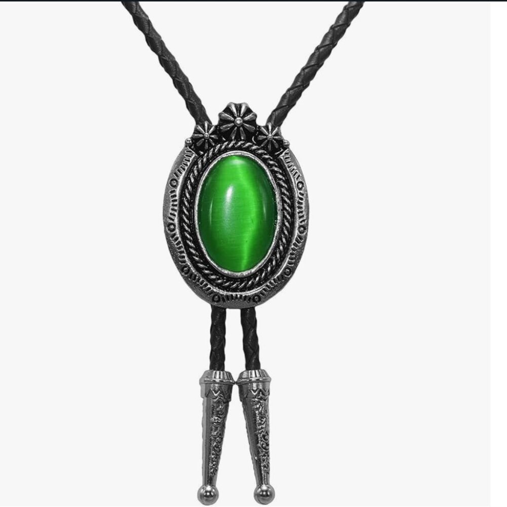 Gem Stone Green Bolo Tie
